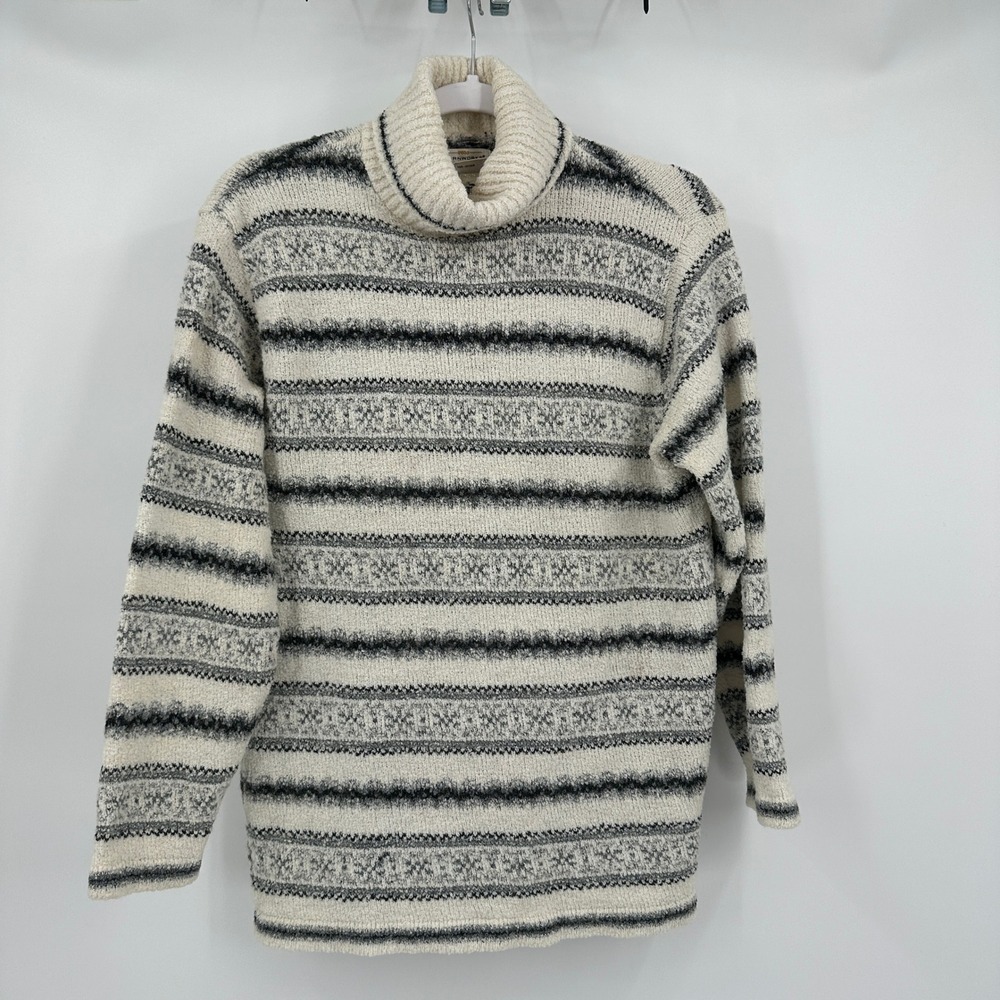 Yarnworks Women Nordic Fair Isle Sweater Size M Cozy Heritage Winter Cottagecore